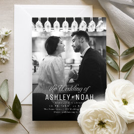Einfache Eleganz Klassische Schrift Foto-Hochzeit  Einladung