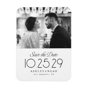 Einfache Eleganz Klassische Schrift Foto-Hochzeit Magnet