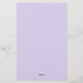 Einfache Eleganz Lila Monogramm liniert Briefpapier (Rückseite)