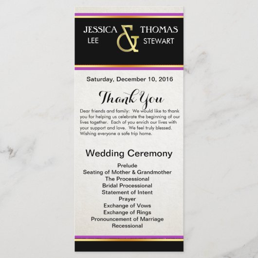 Einfache Eleganz lila, Schwarz und Gold Programm (Vorderseite)