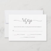 Einfache Eleganz | Minimale graue und weiße UAWG RSVP Karte (Vorderseite)