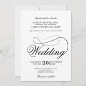 Einfache Eleganz Minimalistische Schwarz-Weiß-Hoch Einladung (Vorderseite)