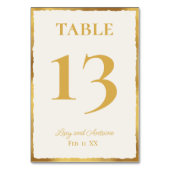 Einfache Eleganz Personalisiert von White Gold Edg Tischnummer (Rückseite)