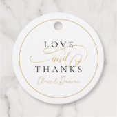 Einfache Eleganz Romantische Liebe & Dank Hochzeit Geschenkanhänger (Vorderseite)