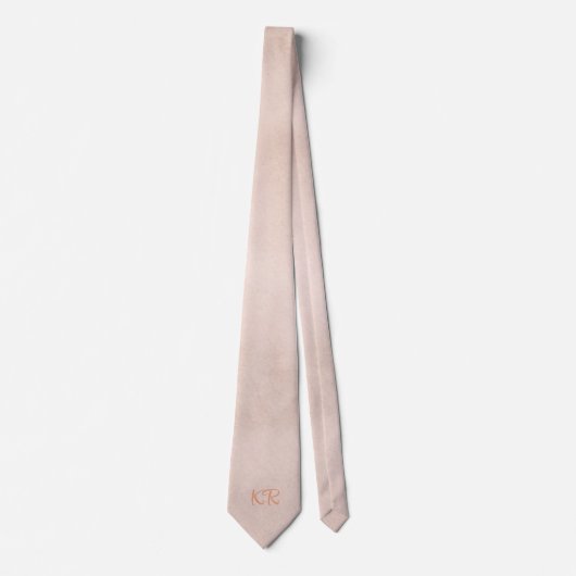 Einfache Eleganz Rosa Initialen Krawatte (Vorderseite)