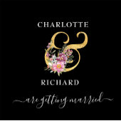 Einfache Eleganz, Save the Date, Schwarz & Gold Folieneinladung