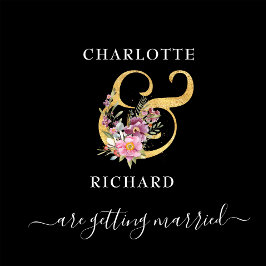 Einfache Eleganz, Save the Date, Schwarz & Gold Folieneinladung