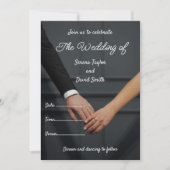 Einfache Eleganz: Schwarz, Weiß und Grau-Hochzeitk Einladung (Vorderseite)