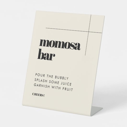 Einfache Eleganz und Chic Momosa Bar Sockelschild (Vorderseite)