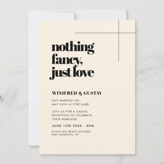 Einfache Eleganz und Eleganz Nichts extravagant nu Einladung (Vorderseite)