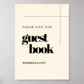 Einfache Eleganz Unterschreiben Sie unser Gästebuc Poster (Vorne)