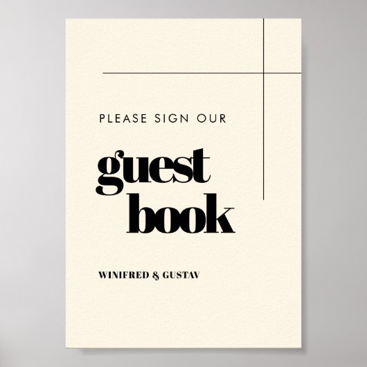 Einfache Eleganz Unterschreiben Sie unser Gästebuc Poster (Vorne)