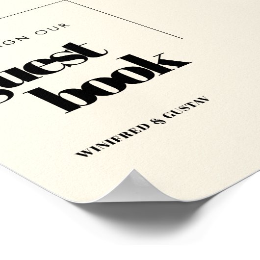 Einfache Eleganz Unterschreiben Sie unser Gästebuc Poster (Ecke)