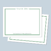 Einfache Eleganz Waldgrüne Dankes-Notizkarte Dankeskarte