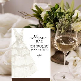Einfache Elegent White Wedding Gown Mimosa Bar Sig Poster