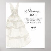 Einfache Elegent White Wedding Gown Mimosa Bar Sig Poster (Vorne)