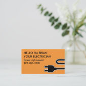 Einfache Elektriker-Visitenkarten Visitenkarte (Stehend Vorderseite)