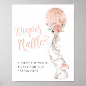 Einfache Elephant & Balloon Girl-Duschvorrichtung Poster (Vorne)