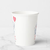 Einfache Elephant & Heart Balloon Babydusche Pappbecher (Rechts)