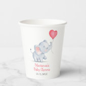 Einfache Elephant & Heart Balloon Babydusche Pappbecher (Vorderseite)