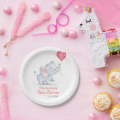 Einfache Elephant & Heart Balloon Babydusche Pappteller (Party)