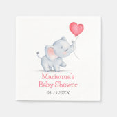 Einfache Elephant & Heart Balloon Babydusche Serviette (Vorderseite)