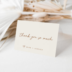 Einfache Elfenbein & Rost Personalisiert Dankeskar Dankeskarte