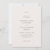 Einfache Elfenbeinhochzeit Einladung (Vorderseite)