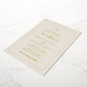 Einfache Elfenbeinmongram-Hochzeit Folieneinladung (Gedreht)