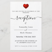 Einfache Empfang des modernen Roten Herzens Briefpapier (Vorderseite)