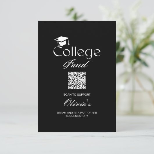 Einfache Enclosur-Karte mit QR-Code für den Fonds Begleitkarte (Stehend Vorderseite)