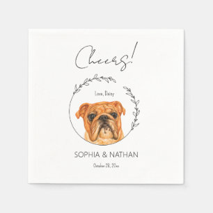 Einfache englische Bulldog-Hochzeitcocktail Serviette