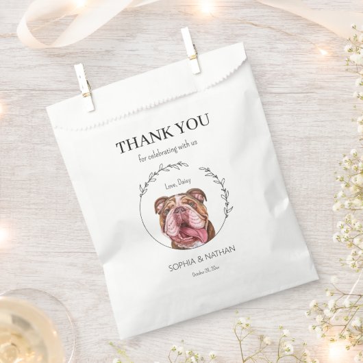 Einfache englische Bulldog Wedding Vielen Dank für Geschenktütchen (Ausgeschnitten)