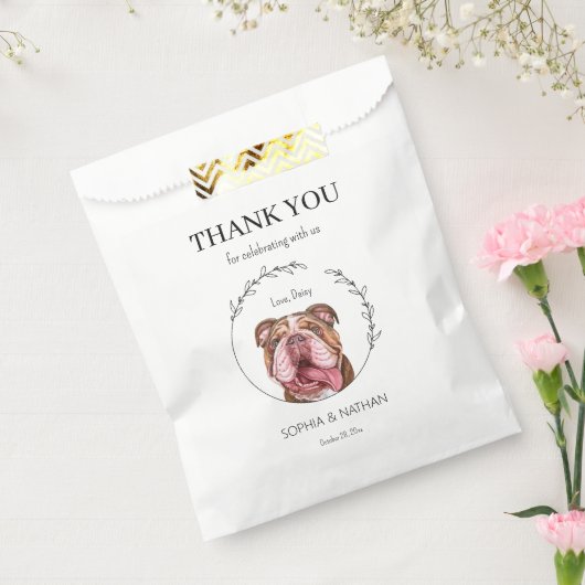 Einfache englische Bulldog Wedding Vielen Dank für Geschenktütchen (Versiegelt)