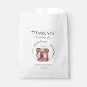 Einfache englische Bulldog Wedding Vielen Dank für Geschenktütchen (Vorderseite)