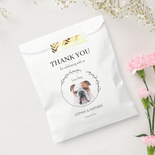 Einfache englische Bulldog Wedding Vielen Dank für Geschenktütchen (Versiegelt)