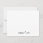 Einfache Entwurfsflache für Handschrift mit Namen Mitteilungskarte (Vorderseite)