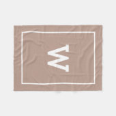 Einfache erdige Beige Toned Initial Monogram Fleecedecke (Vorderseite (Horizontal))
