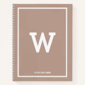 Einfache erdige Beige Toned Initial Monogram Notizblock (Vorderseite)