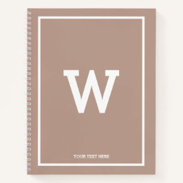 Einfache erdige Beige Toned Initial Monogram Notizblock