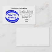 Einfache Erholung Berufliche Visitenkarte behalten (Vorne/Hinten)