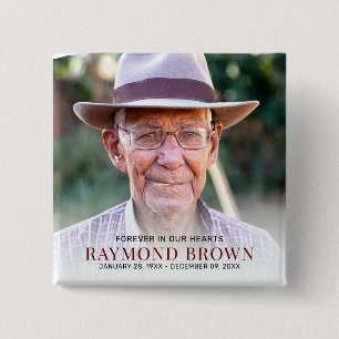 Einfache Erinnerung an das Foto der Beerdigung Button