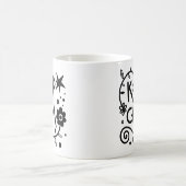 Einfache Erinnerung Behalte Ruhe Klack Weiße Doodl Kaffeetasse (Mittel)