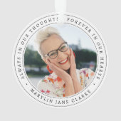 Einfache Erinnerung Foto Weihnachten Ornament (Rückseite)