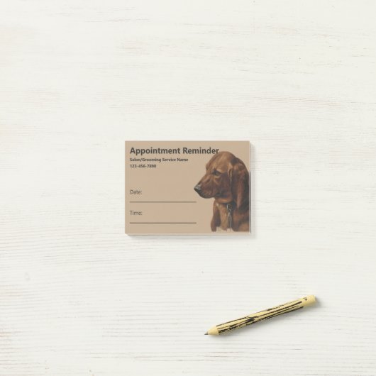 Einfache Erinnerung für den Hund-Groomer-Service Post-it Klebezettel (Auf Schreibtisch)