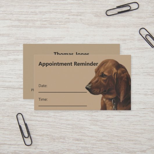 Einfache Erinnerung für den Hund-Groomer-Service Visitenkarte (Vorderseite/Rückseite Beispiel)