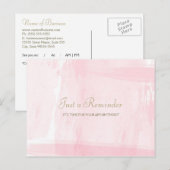 Einfache Erinnerung für Rosa-Gold-Wasserfarben Postkarte (Vorne/Hinten)