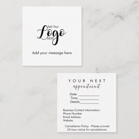 Einfache Erinnerung Terminkarte (Vorne/Hinten)