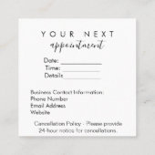 Einfache Erinnerung Terminkarte (Rückseite)