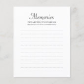 Einfache Erinnerungen Foto Begräbniskarte (Vorderseite)